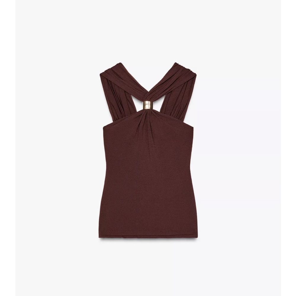 Zara Halter Top with gold hardware